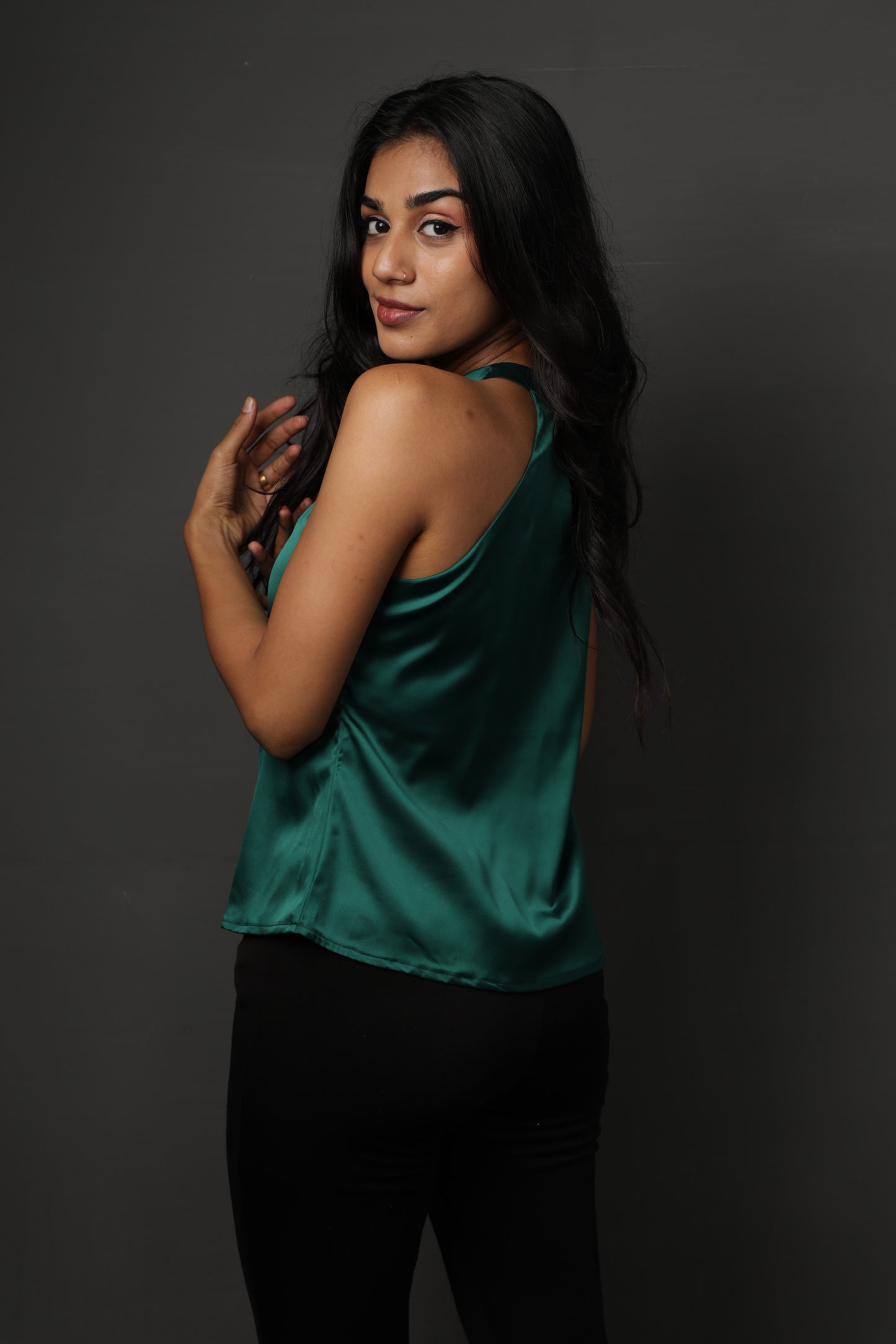 Aurora Halter top - Emerald Green