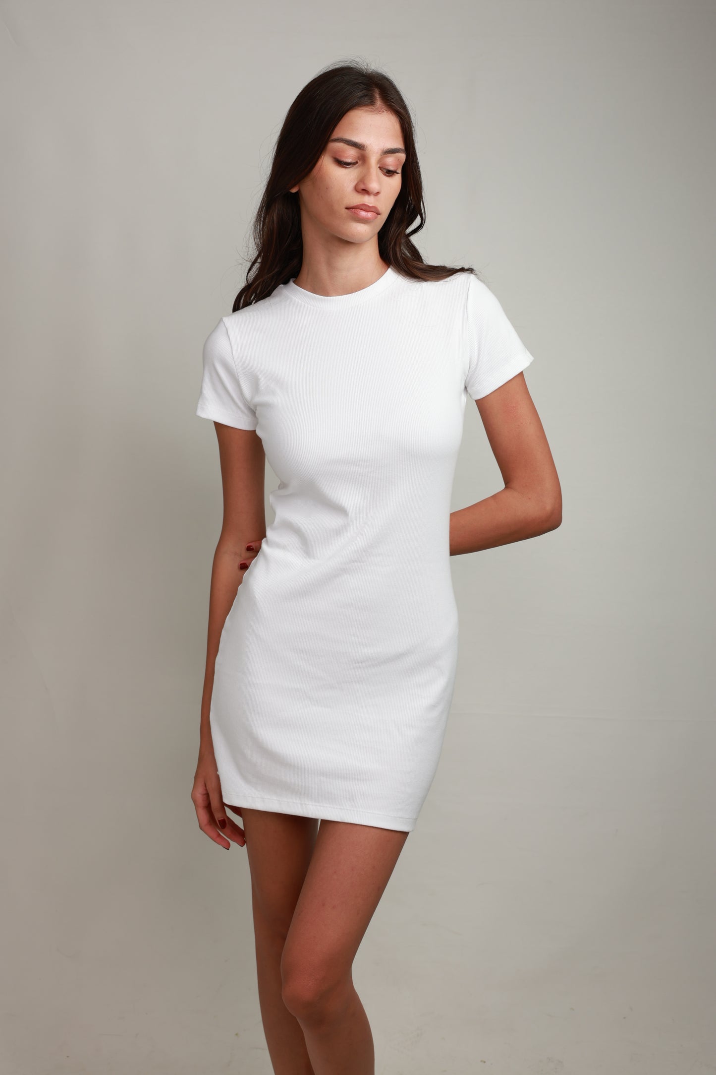 Zahra Short-Sleeve Mini Dress - Snowfall White