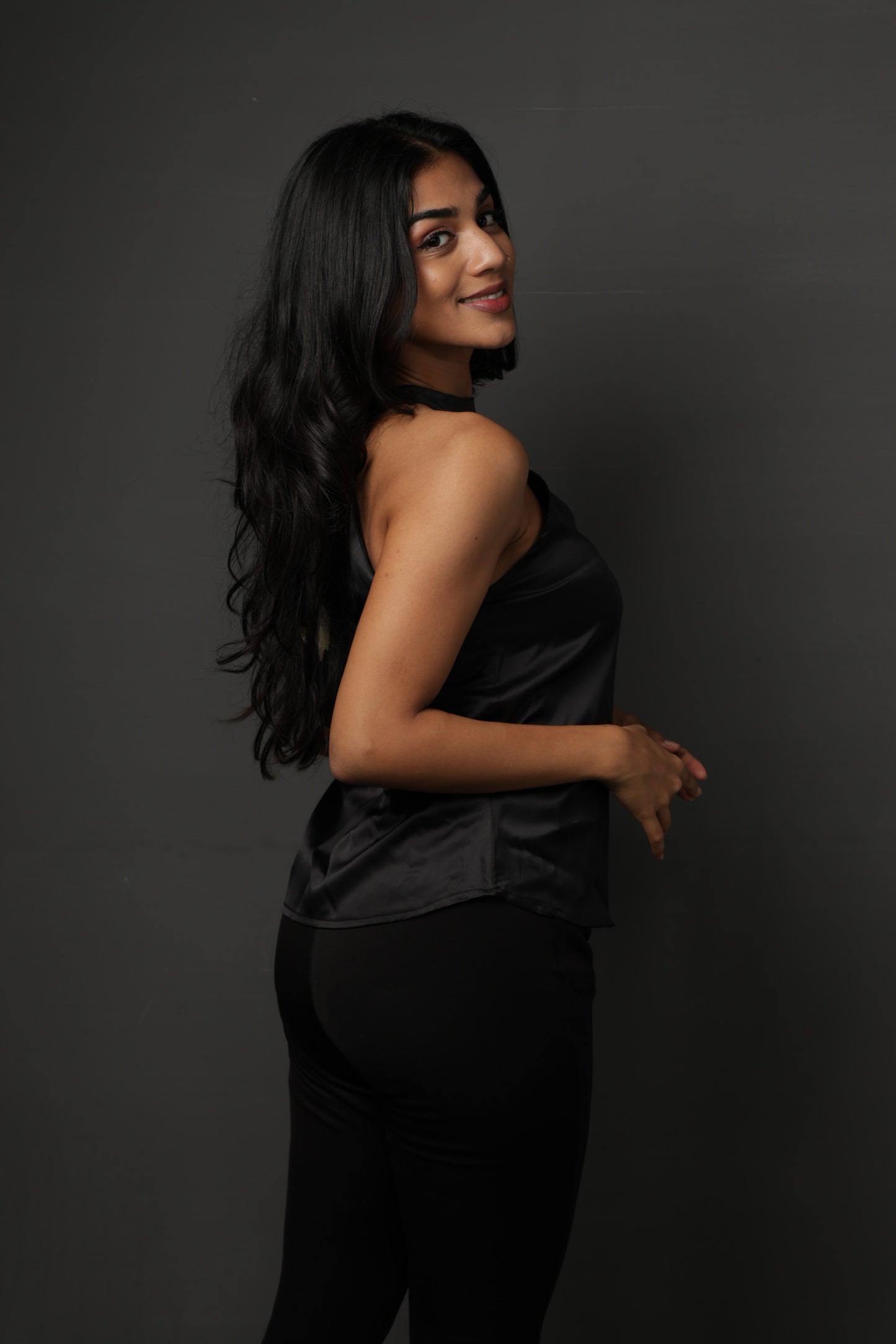 Aurora Halter top - Sapphire Black