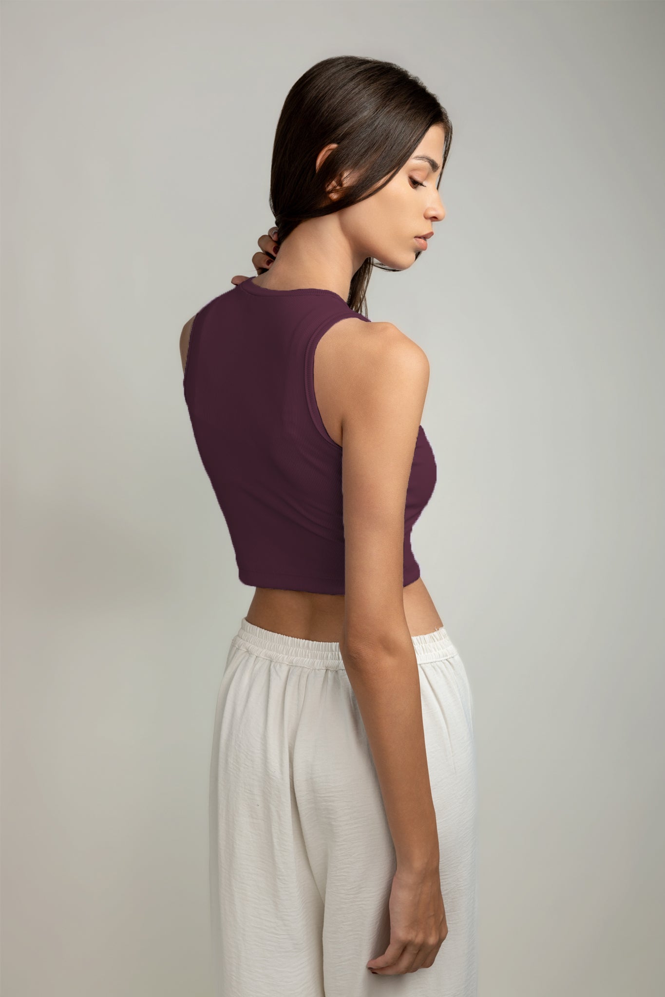 Ariana Rib Tank Top - Plum Purple