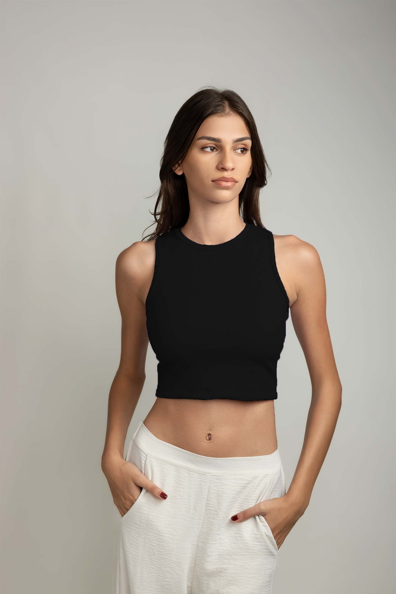 Ariana Rib Tank Top - Classic Black