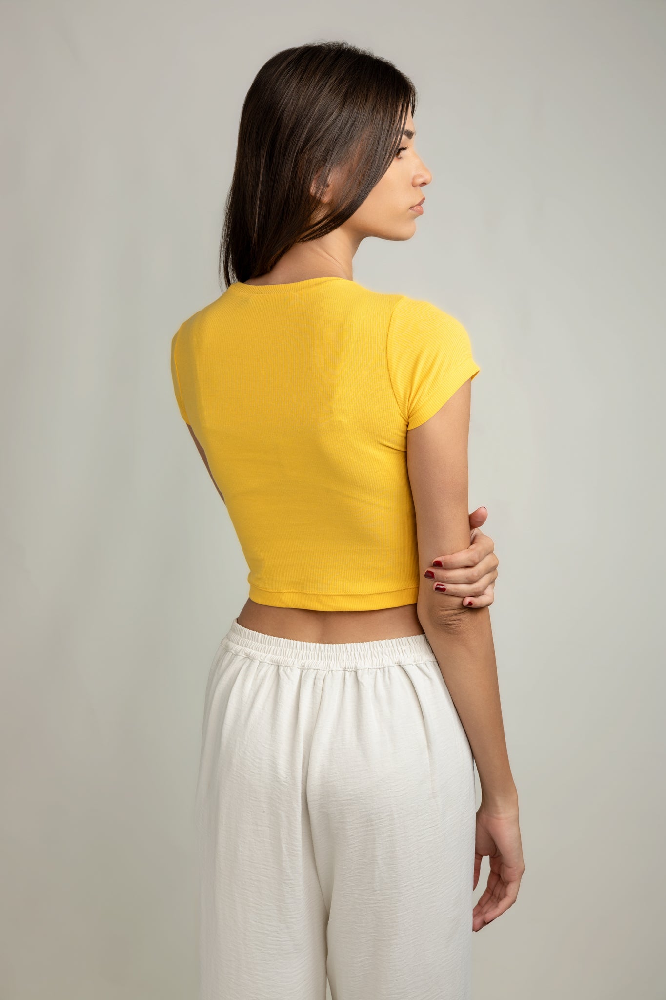 Kyra Crew-neck Top - Buttercup Yellow