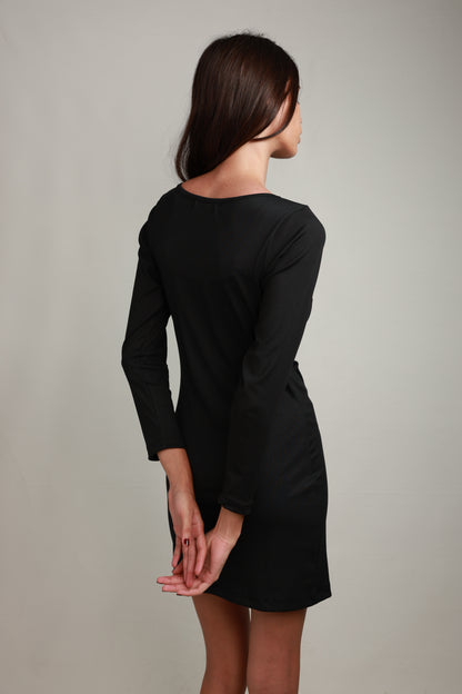 Zaina Long-Sleeve Mini Dress - Classic Black