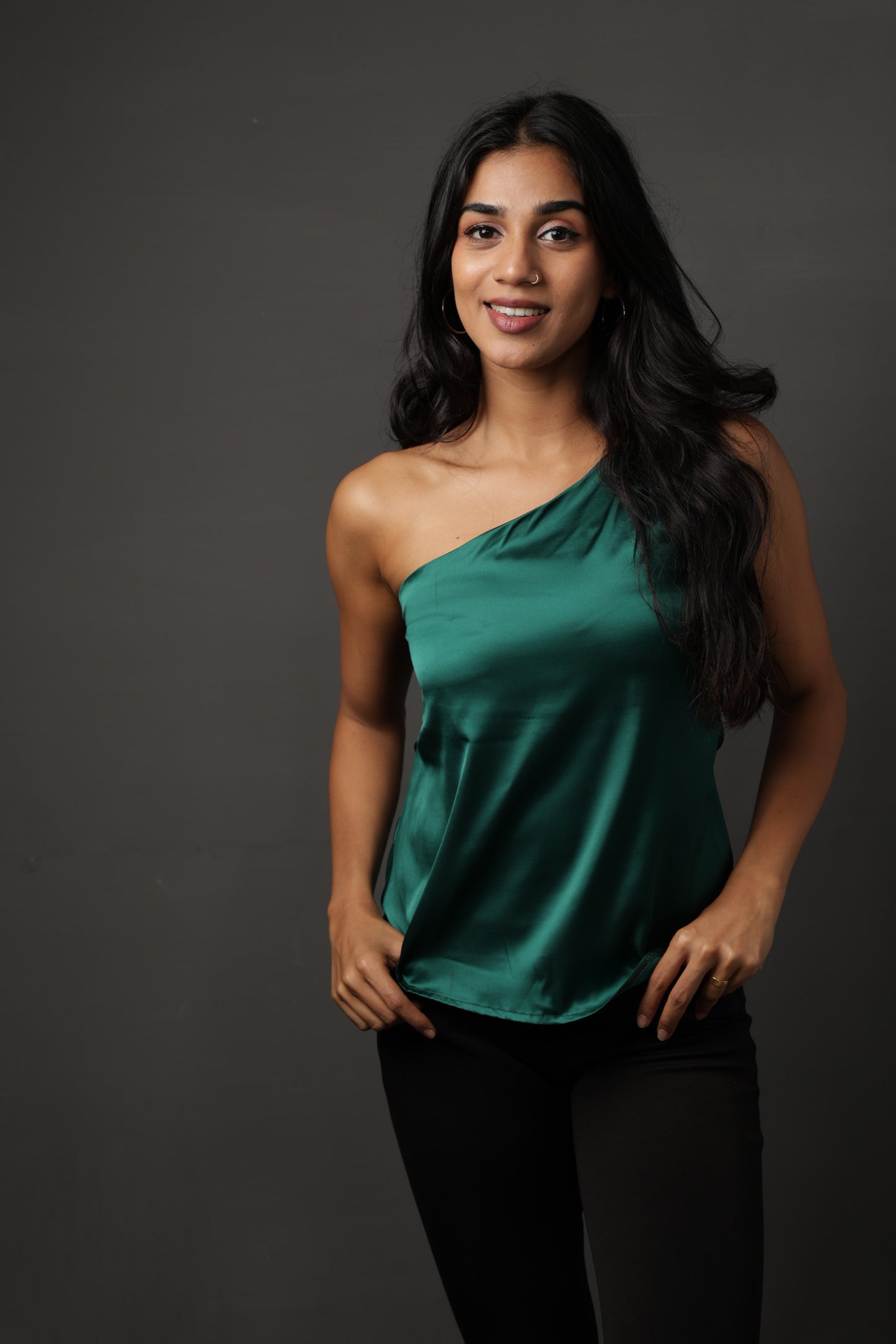 Selene One-shoulder top - Emerald Green