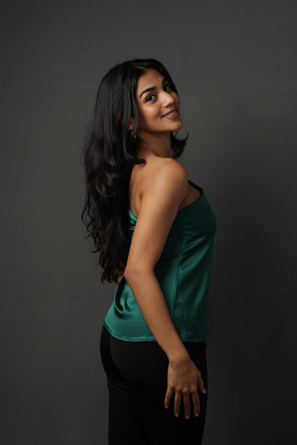 Selene One-shoulder top - Emerald Green