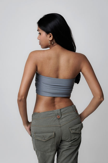Stretch-Fit Tube Tops - Silver Blue