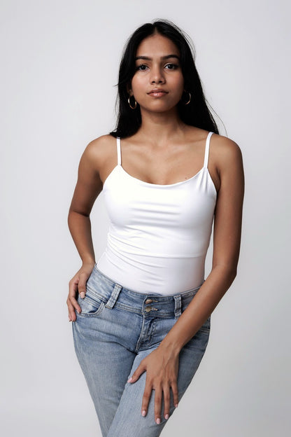 Spaghetti Bodysuit - Snowfall White