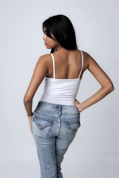 Spaghetti Bodysuit - Snowfall White