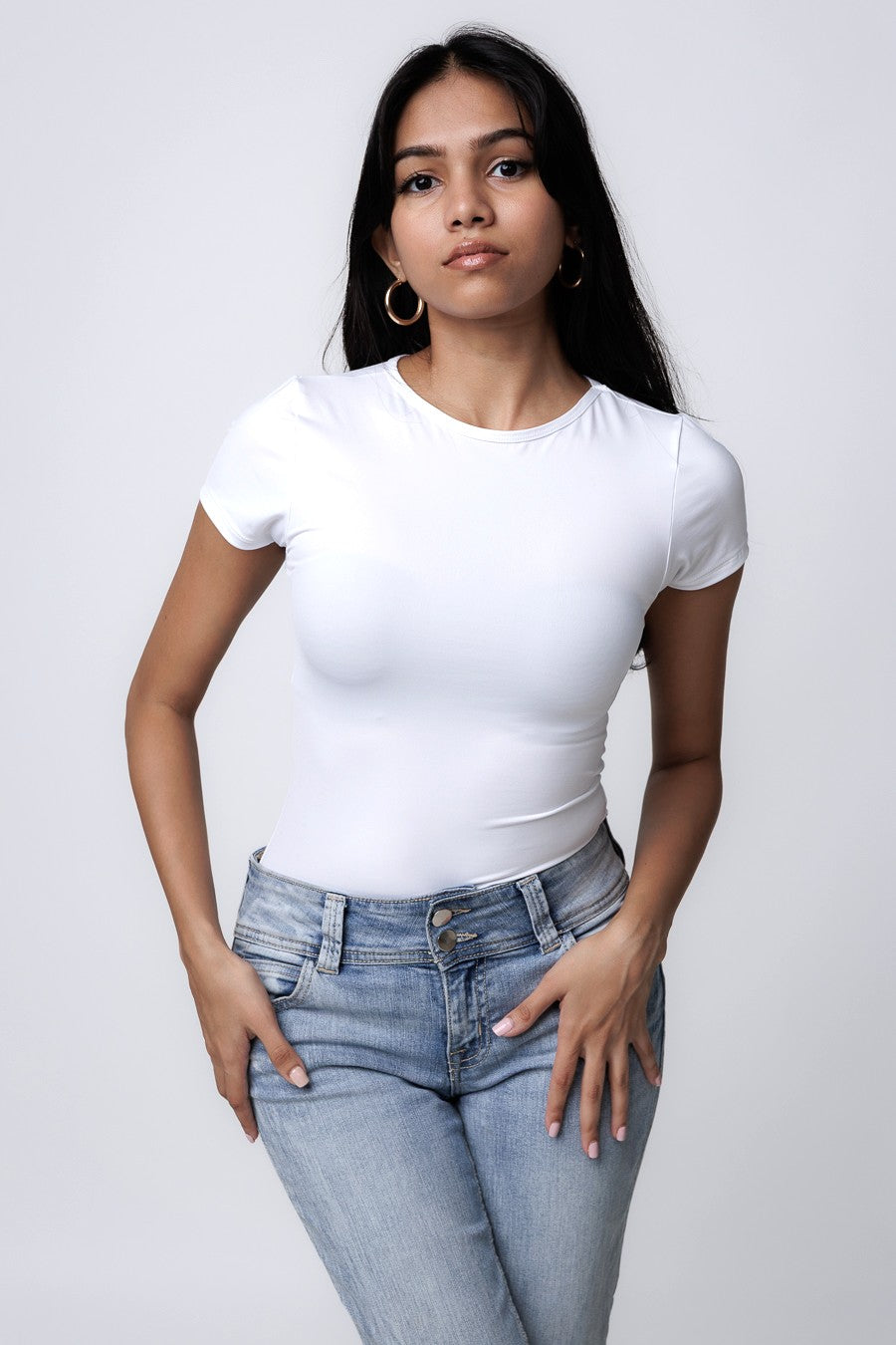 Basic Tee Bodysuit - Snowfall White