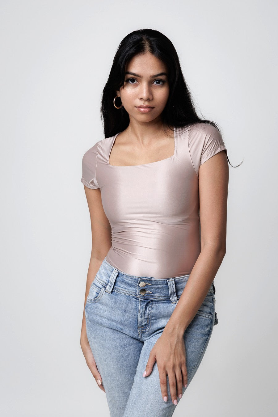 Square-Neck Bodysuit - Blush Nude
