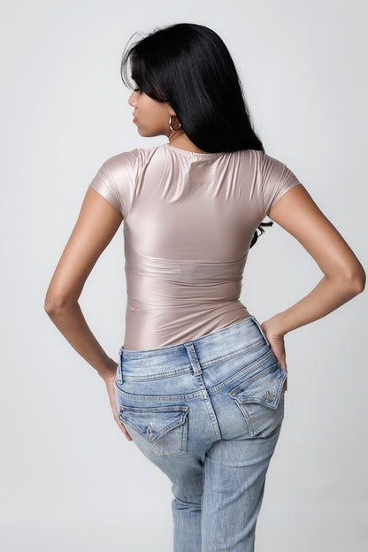 Square-Neck Bodysuit - Blush Nude