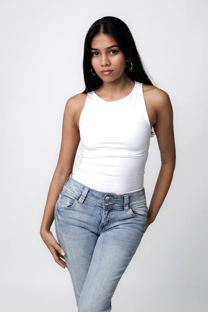 Tank-top Bodysuit - Snowfall White