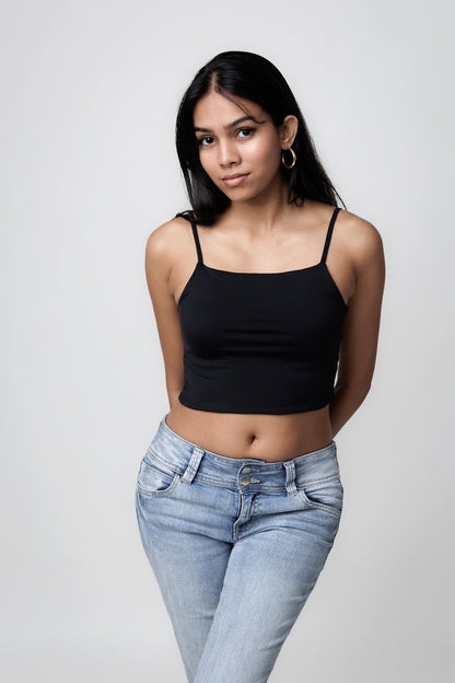 Stretch-Fit Cami Tops - Classic Black
