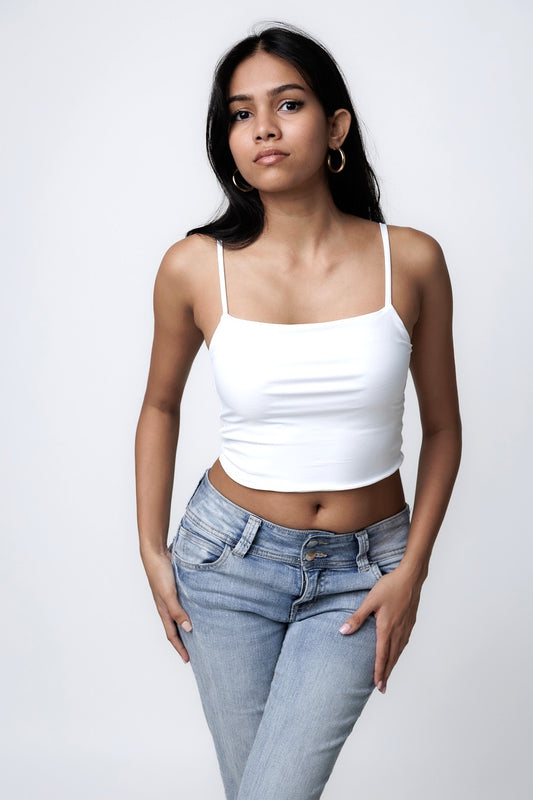 Stretch-Fit Cami Tops - Snowfall White