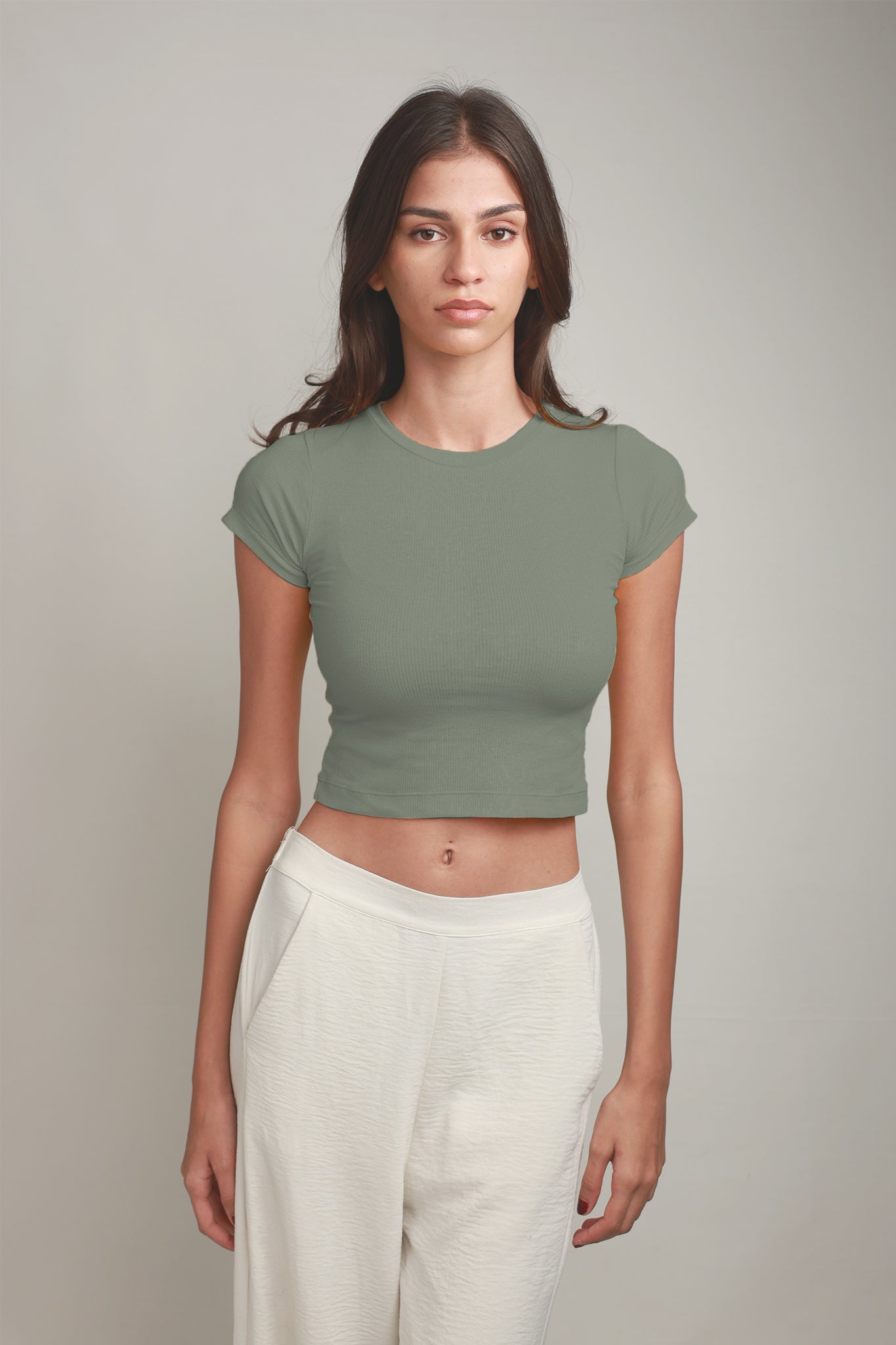 Kyra Crew-neck Top - Spring Green