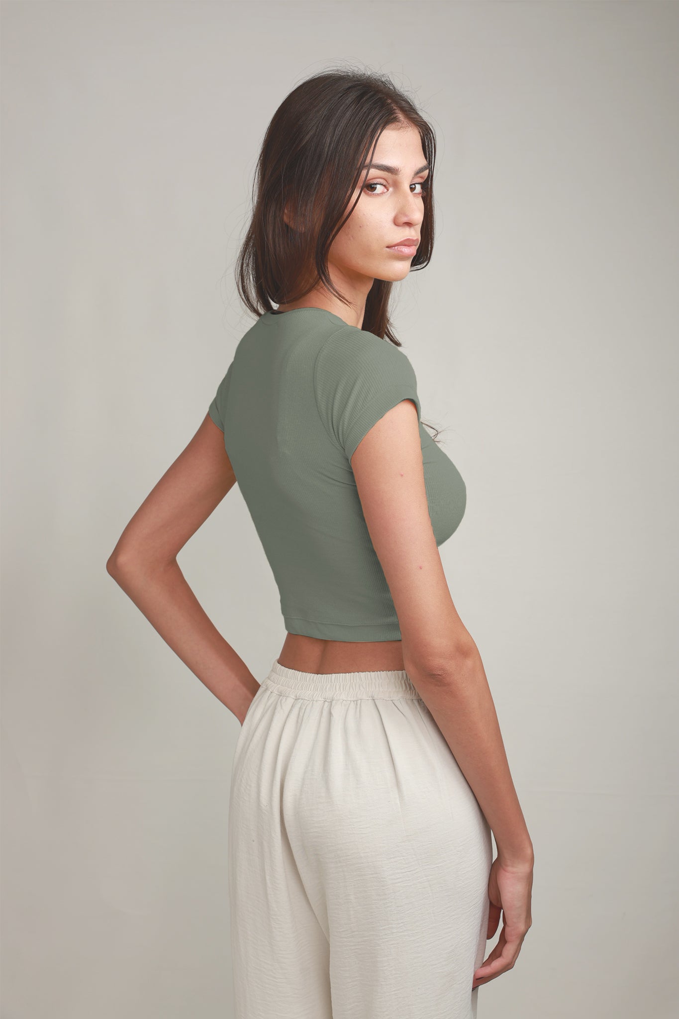 Kyra Crew-neck Top - Spring Green