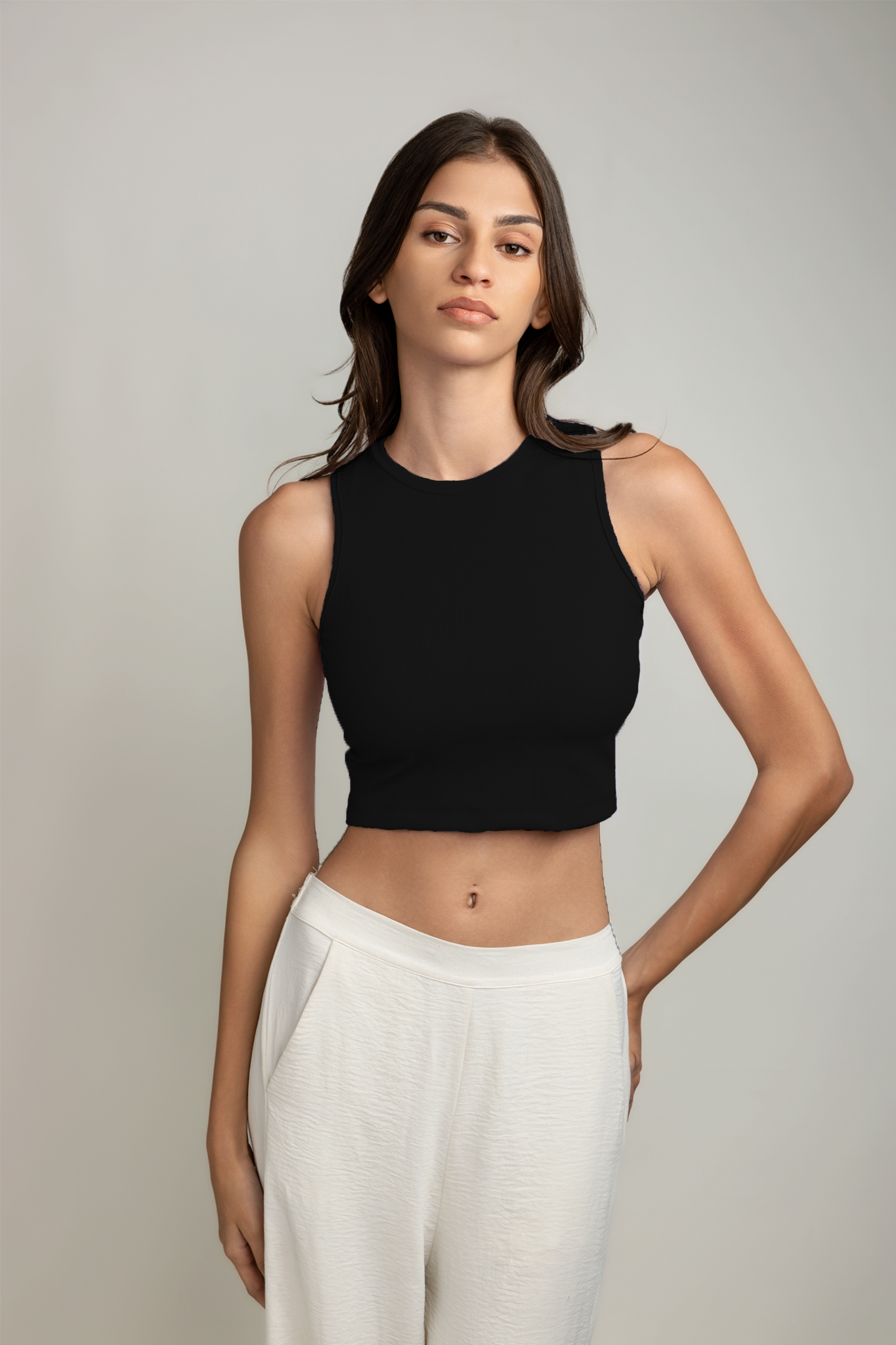 Ariana Rib Tank Top - Classic Black