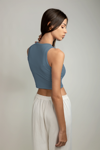 Ariana Rib Tank Top - Frosted blue