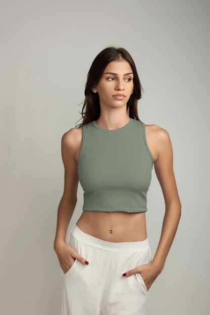 Ariana Rib Tank Top - Spring Green