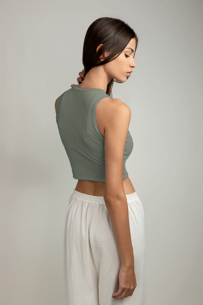 Ariana Rib Tank Top - Spring Green