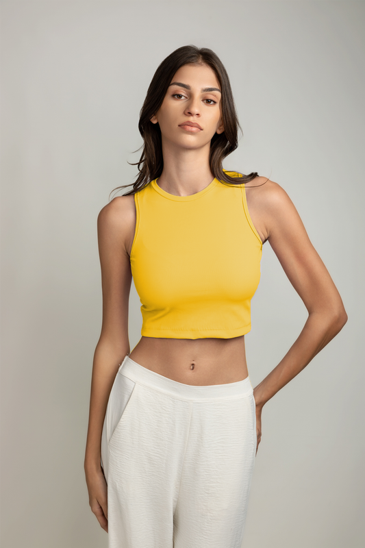 Ariana Rib Tank Top - Buttercup Yellow