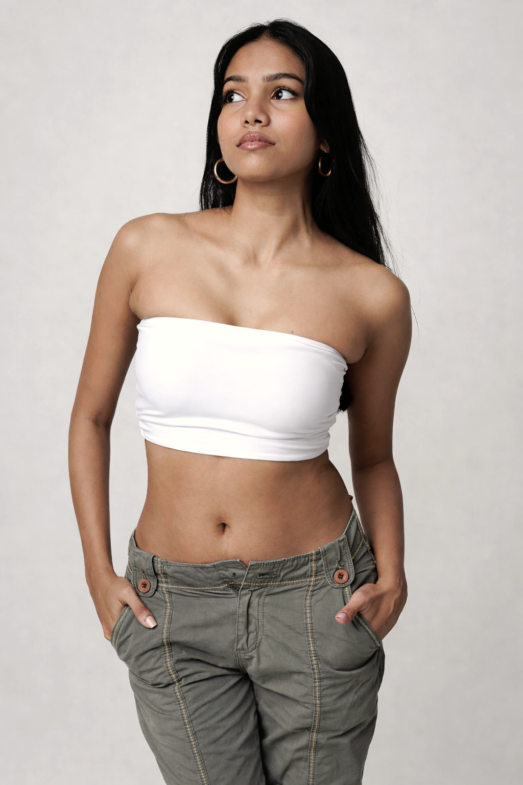 Stretch-Fit Tube Tops - Snowfall White