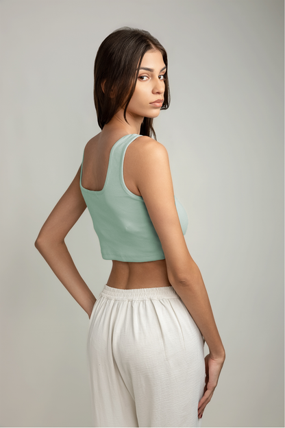 Darya Wide-strap Top - Peppermint Green