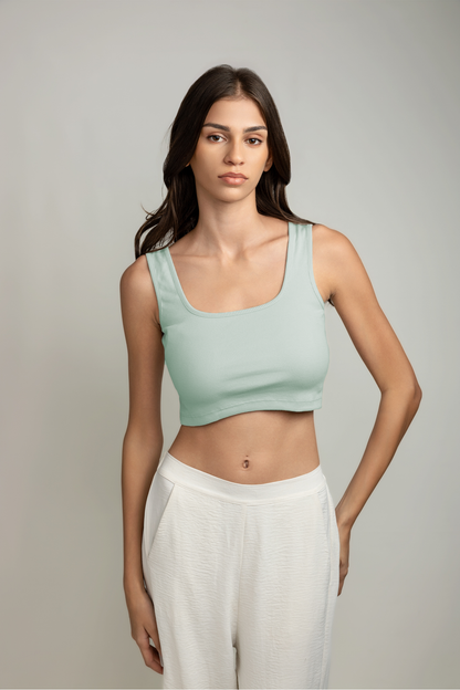 Darya Wide-strap Top - Peppermint Green